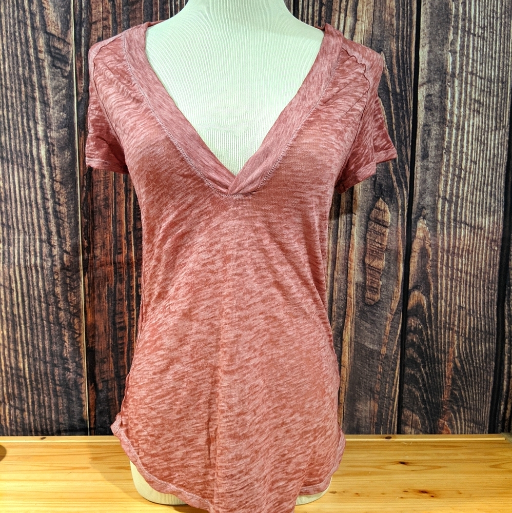 Cute We The Free rose deep cut tee